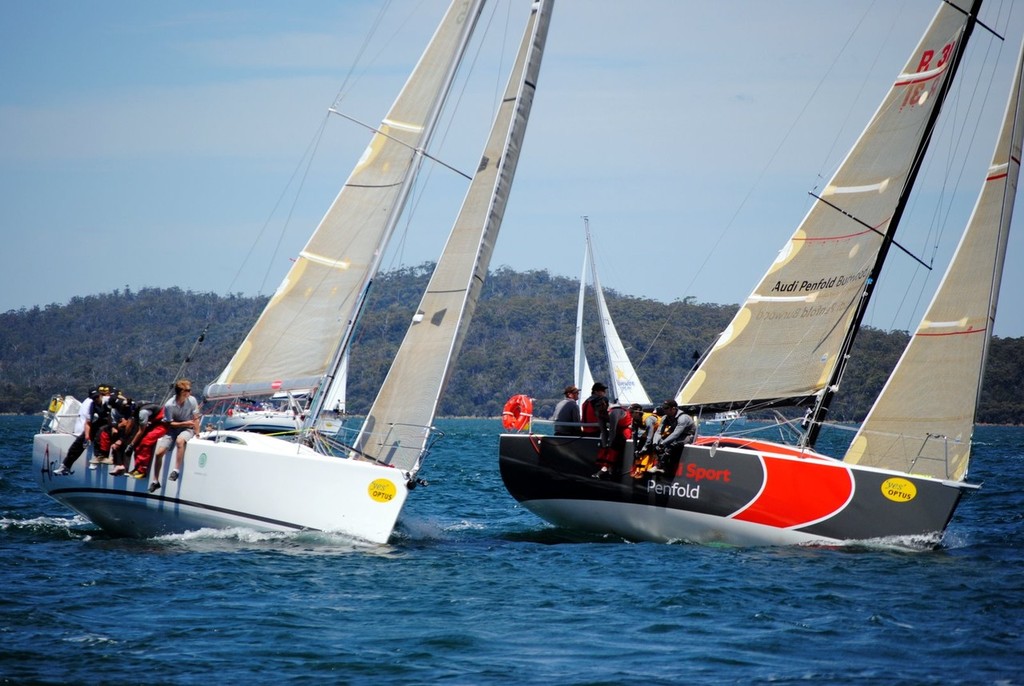 Archie and Penfold Audi Sport racing in the Launceston to Hobart race © Rob Cruse